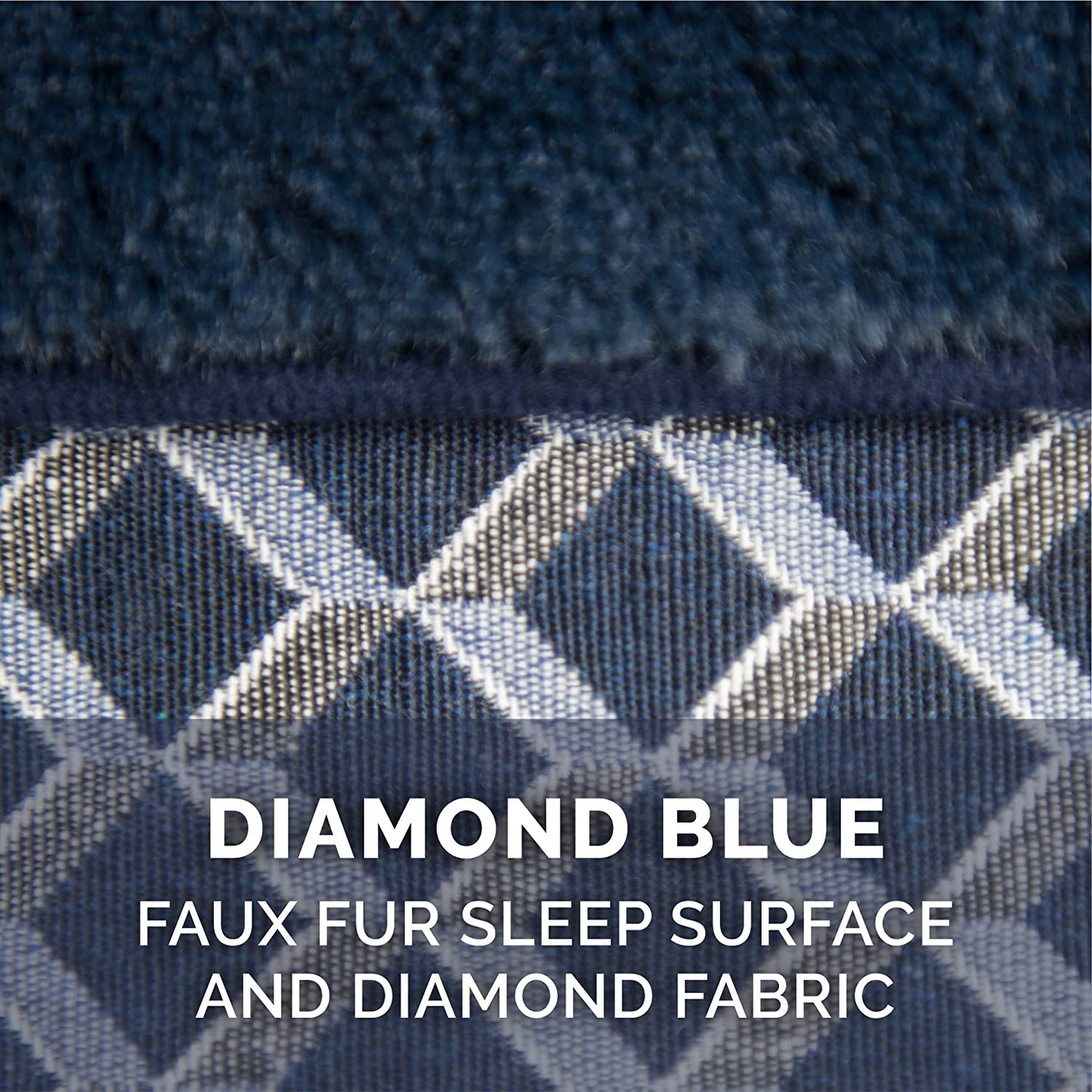 Furhaven Pillow Dog Bed for Large Dogs W/ Removable Bolsters & Washable Cover - Plush & Woven Decor Comfy Couch Sofa - Diamond Blue, Jumbo/Xl