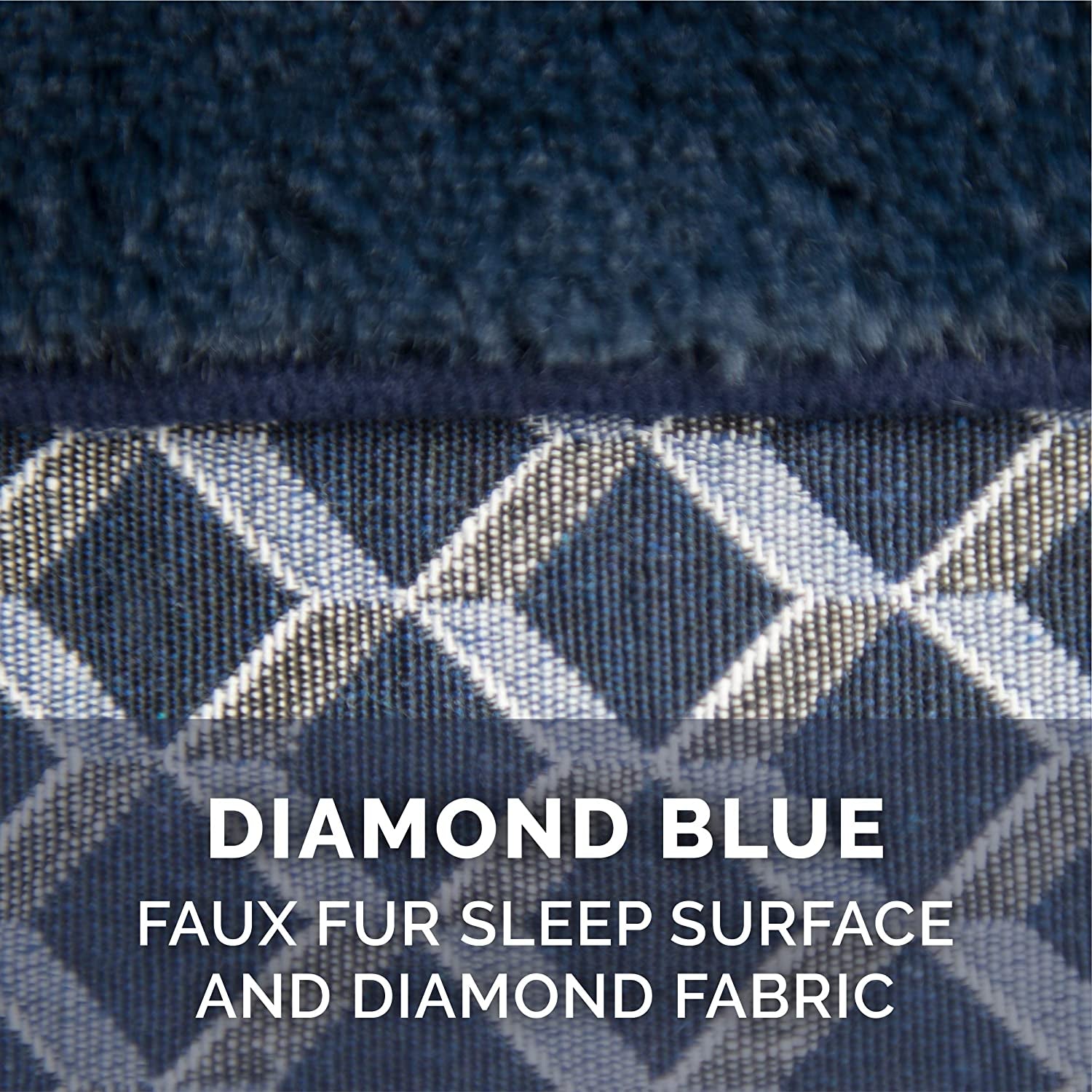 Furhaven Pillow Dog Bed for Large Dogs W/ Removable Bolsters & Washable Cover - Plush & Woven Decor Comfy Couch Sofa - Diamond Blue, Jumbo/Xl