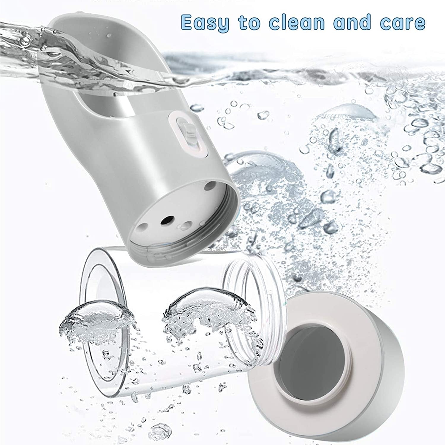 Welkin Portable Dog Water Bottle Pet Drinking Bottle Leak Proof Portable Puppy Water Bottle Dispenser and Cats Water Bottle for Walking Traveling Hiking (Silver/258Ml)