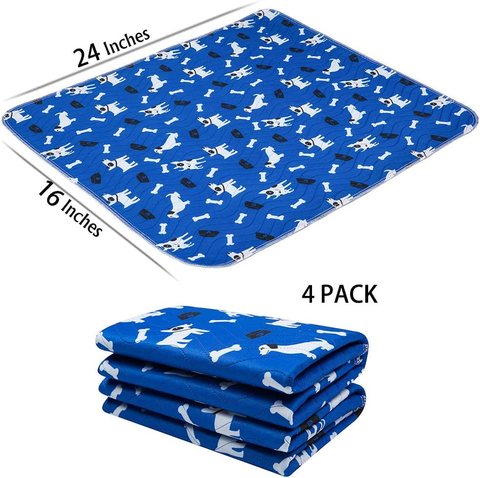 Yangbaga Washable Pee Pad for Dogs, 36X64In Extra Large Non Slip Puppy Pad, Extra Thick Whelping Pad with Great Urine Absorption, Odor Control Training Pad (16 * 23.6 In(Pack of 4))
