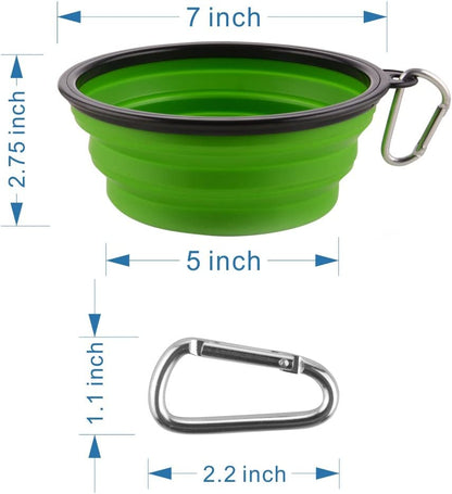 ✨ Must-Have Travel Dog Bowls! 🌍🥤🍽️ 34oz Collapsible & Portable - Perfect for Adventures! 🐾 2-Pack in Fun Green & Blue! 💚💙 #PetEssentials #DogLovers
